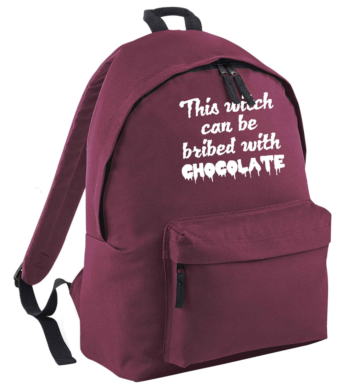 This witch can be bribed with chocolate maroon adults backpack