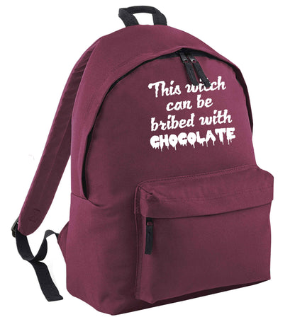 This witch can be bribed with chocolate maroon adults backpack
