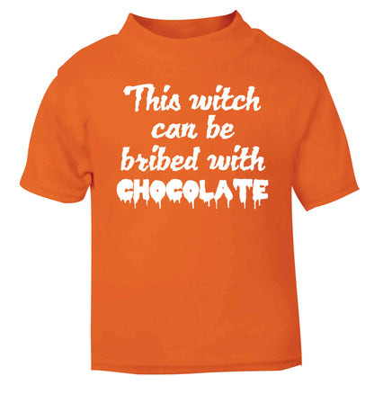 This witch can be bribed with chocolate orange baby toddler Tshirt 2 Years