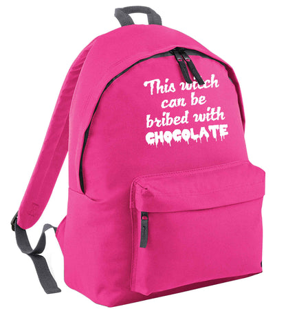 This witch can be bribed with chocolate pink adults backpack