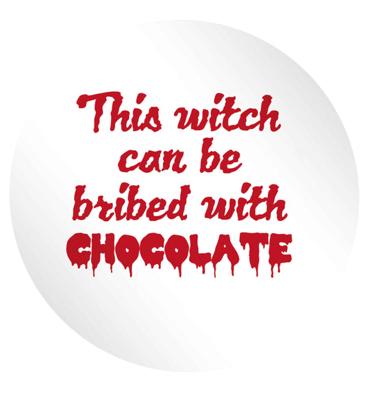 This witch can be bribed with chocolate 24 @ 45mm matt circle stickers
