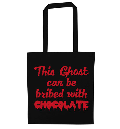 This ghost can be bribed with chocolate black tote bag