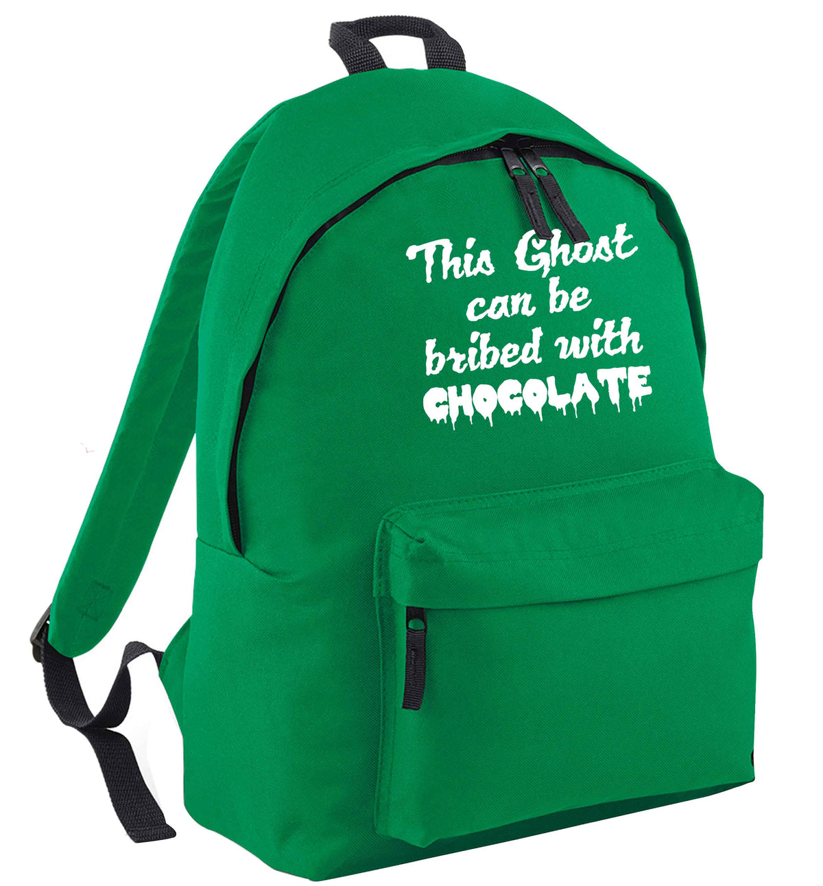 This ghost can be bribed with chocolate green adults backpack