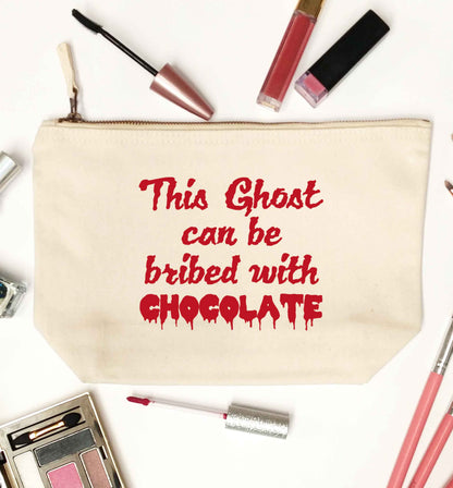 This ghost can be bribed with chocolate natural makeup bag