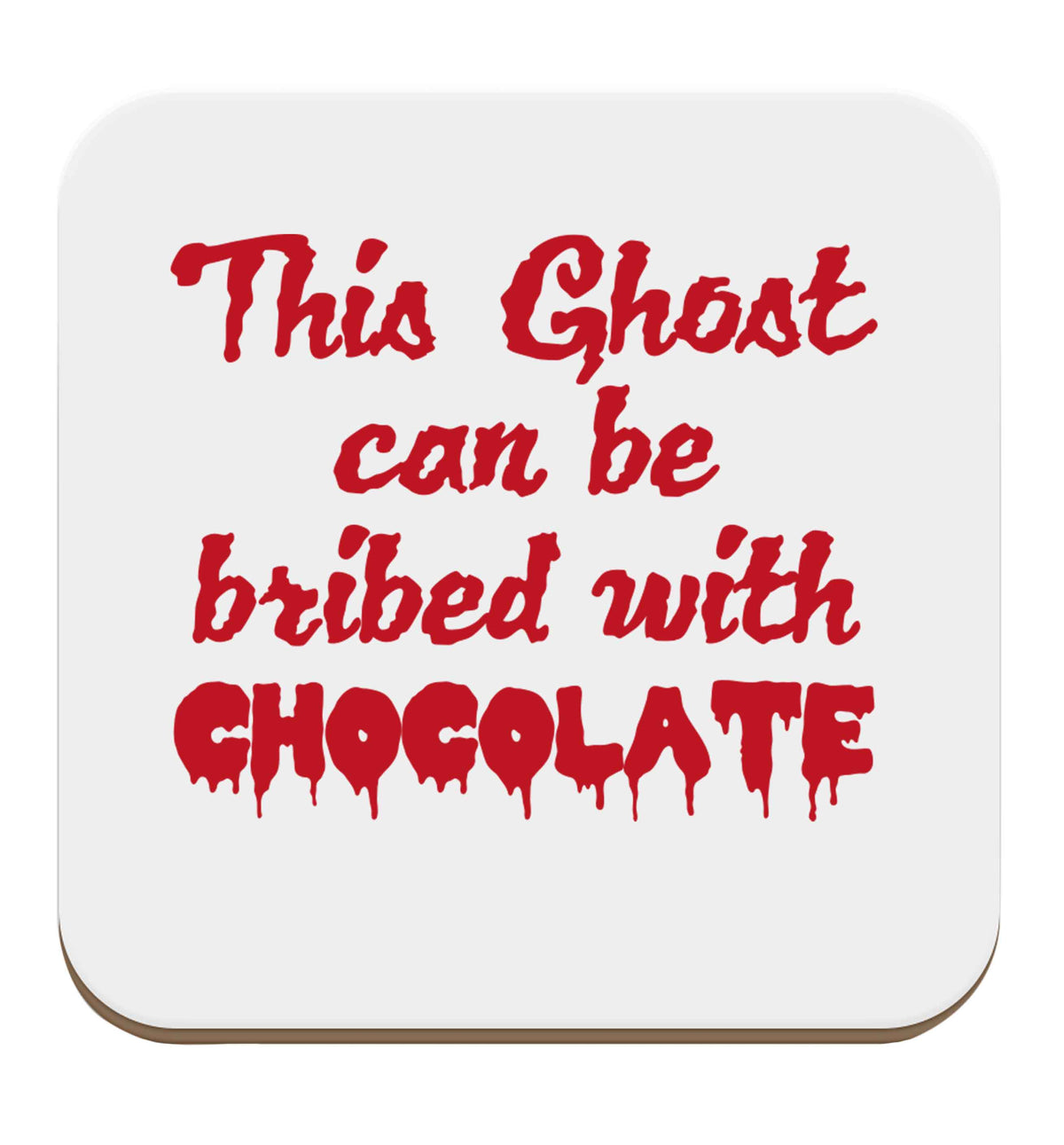 This ghost can be bribed with chocolate set of four coasters