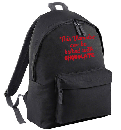 This vampire can be bribed with chocolate black adults backpack