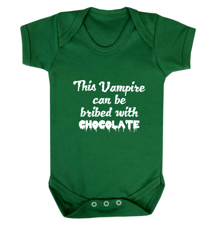 This vampire can be bribed with chocolate baby vest green 18-24 months