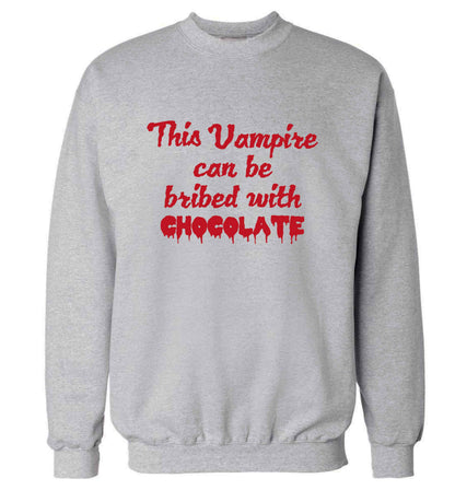 This vampire can be bribed with chocolate adult's unisex grey sweater 2XL