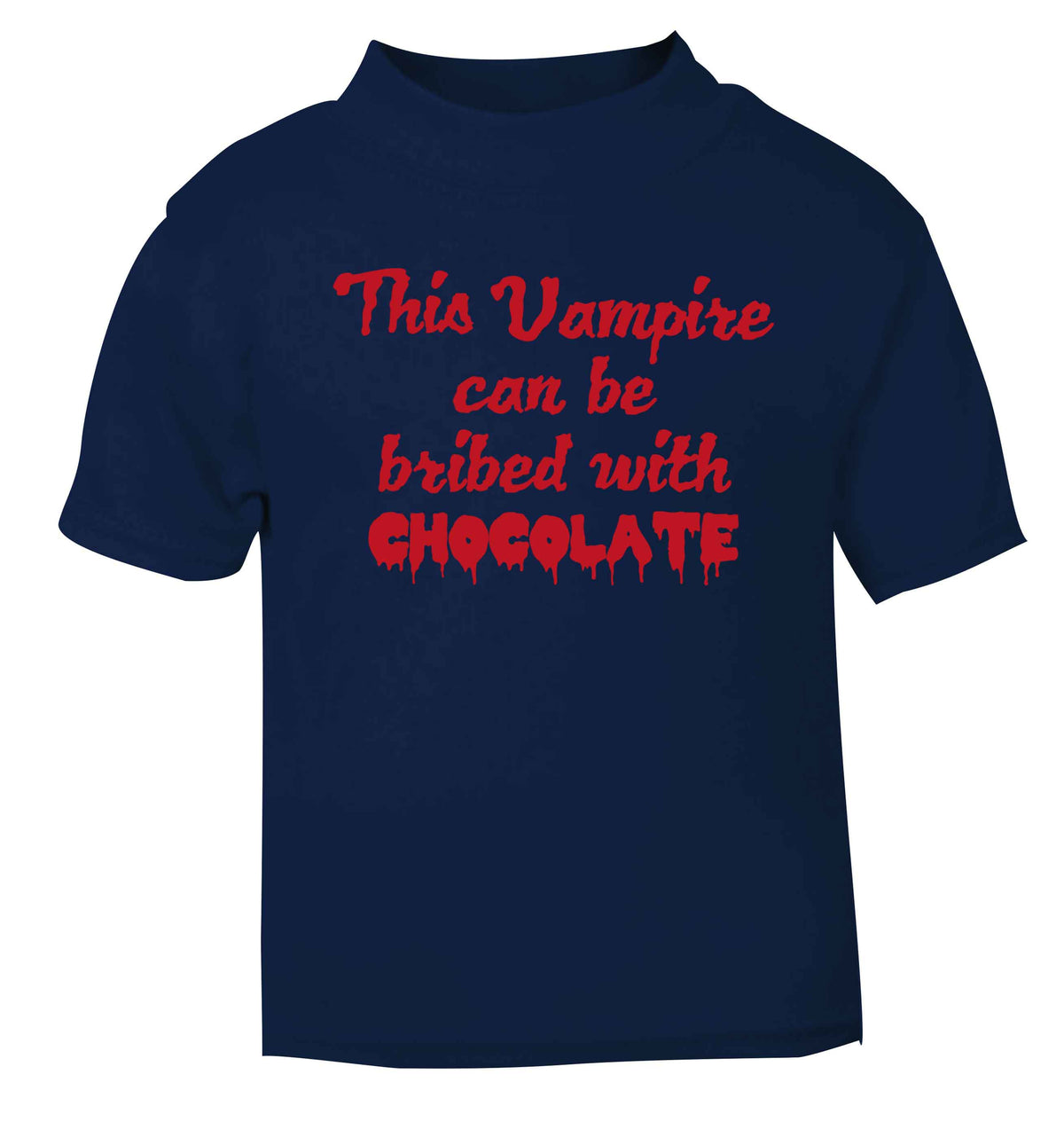 This vampire can be bribed with chocolate navy baby toddler Tshirt 2 Years