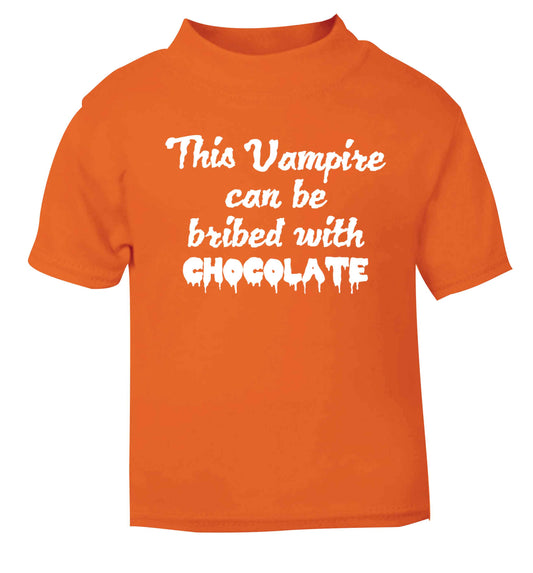 This vampire can be bribed with chocolate orange baby toddler Tshirt 2 Years