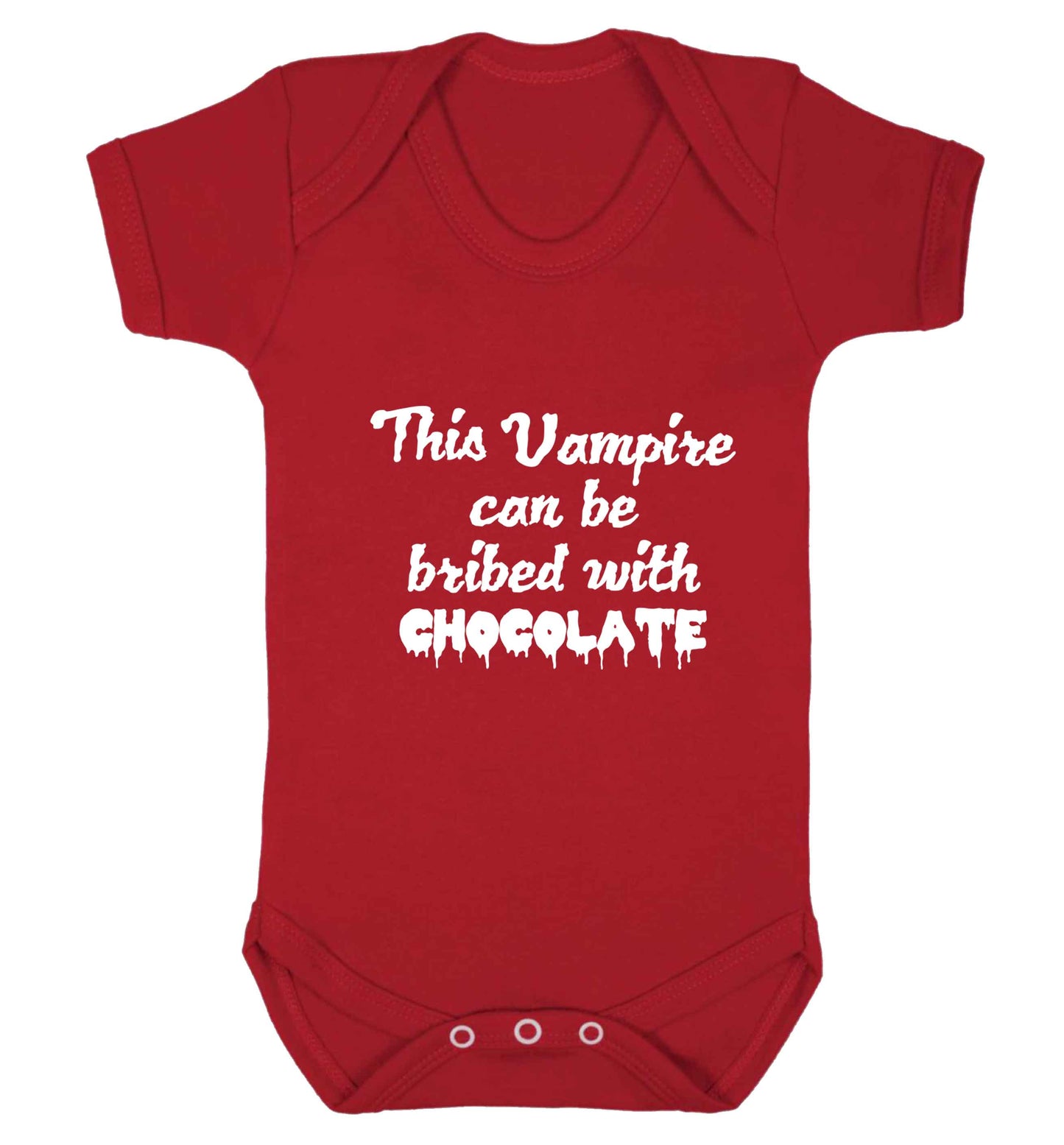 This vampire can be bribed with chocolate baby vest red 18-24 months