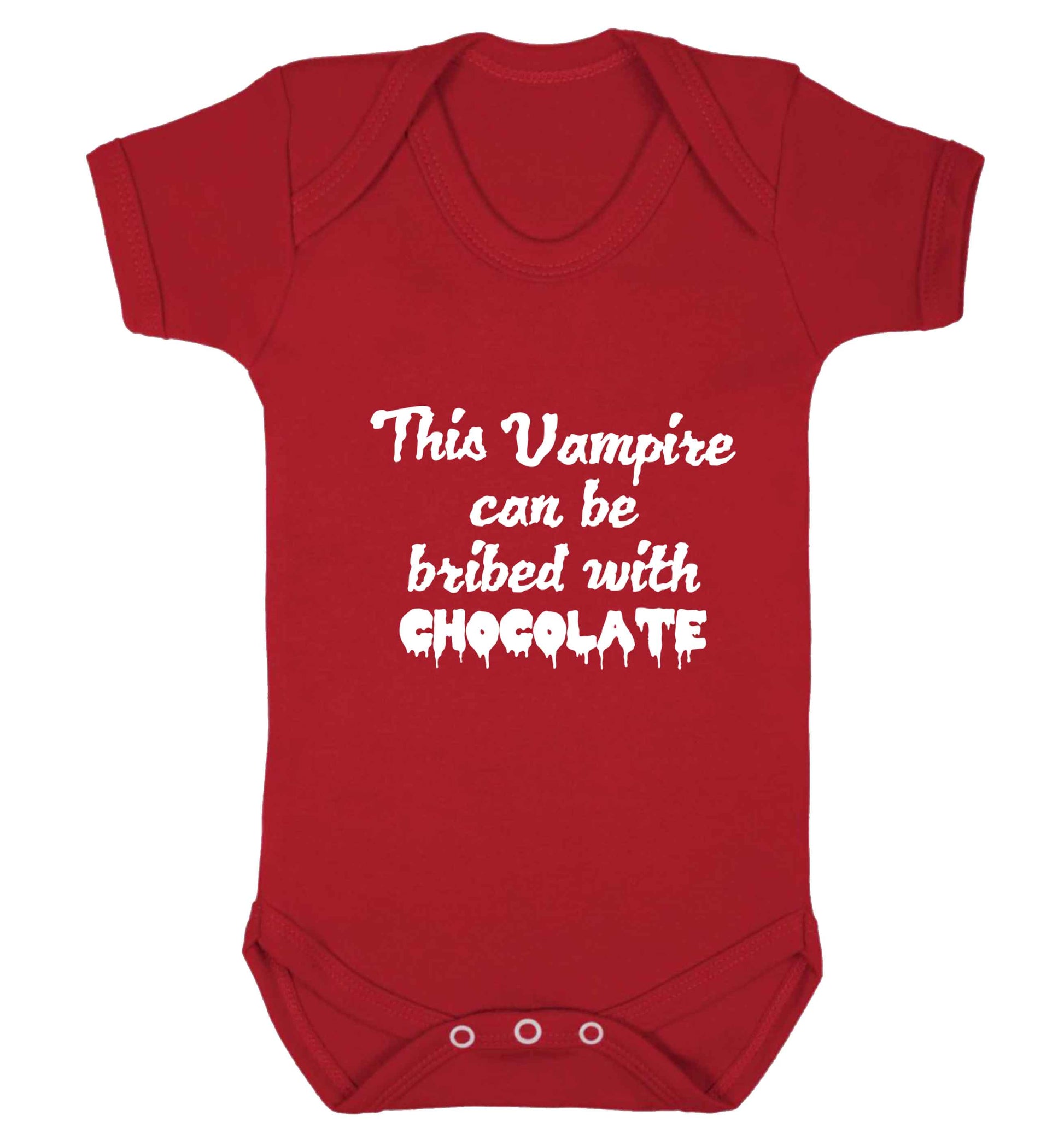 This vampire can be bribed with chocolate baby vest red 18-24 months