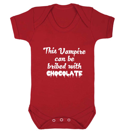 This vampire can be bribed with chocolate baby vest red 18-24 months
