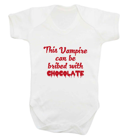 This vampire can be bribed with chocolate baby vest white 18-24 months