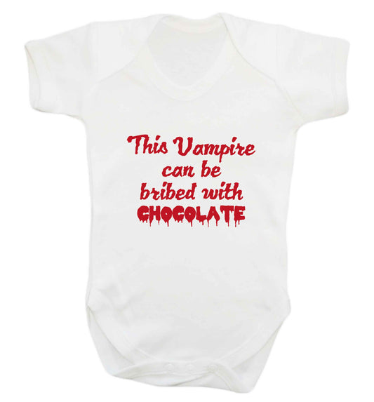This vampire can be bribed with chocolate baby vest white 18-24 months