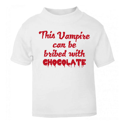 This vampire can be bribed with chocolate white baby toddler Tshirt 2 Years