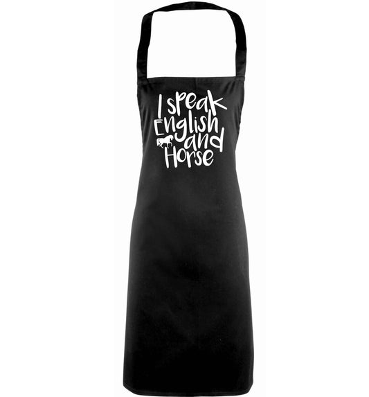 I speak English and horse adults black apron