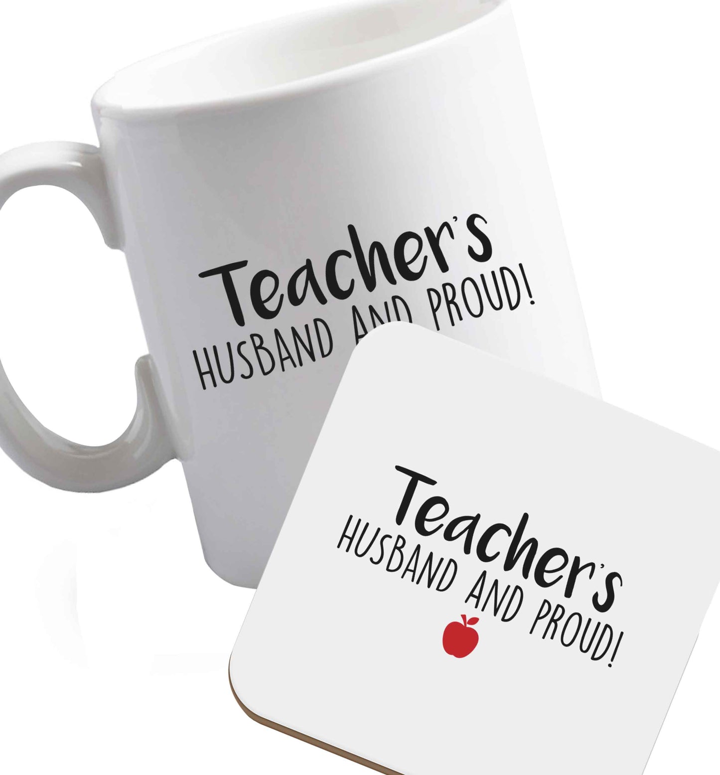 10 oz Favourite Type Pan Pancake ceramic mug and coaster set right handed