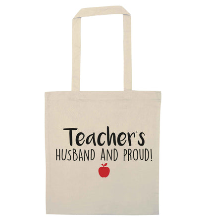 Teachers husband and proud natural tote bag
