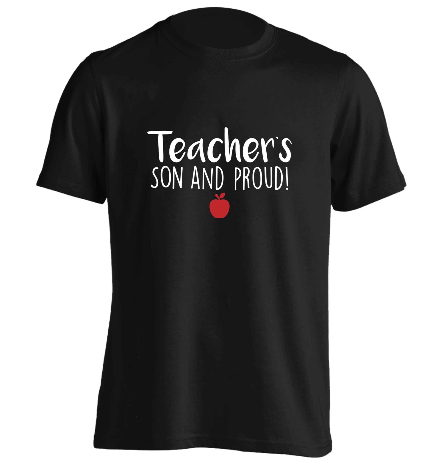 Teachers son and proud adults unisex black Tshirt 2XL