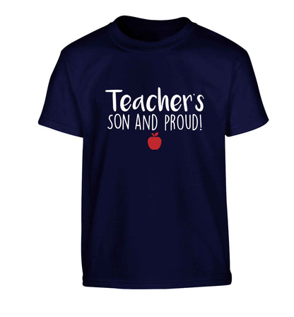 Teachers son and proud Children's navy Tshirt 12-13 Years