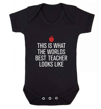 This is what the worlds best teacher looks like baby vest black 18-24 months
