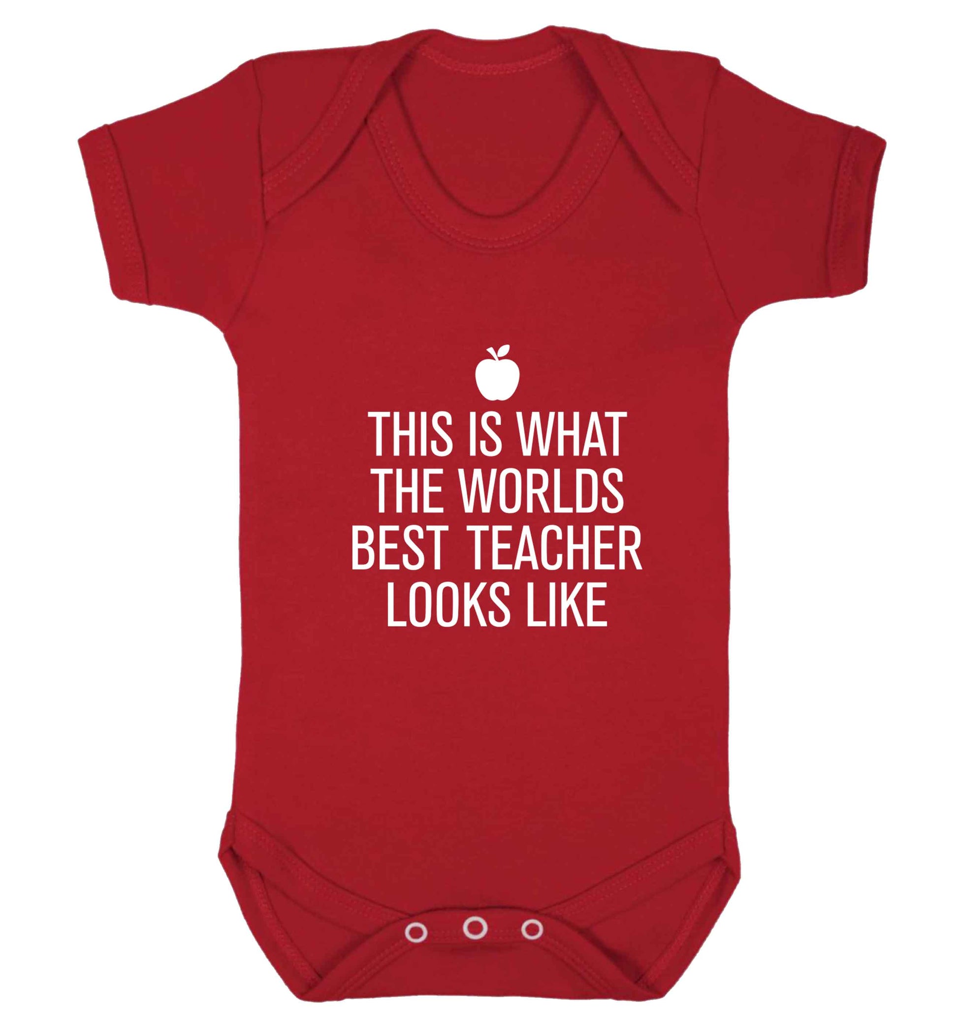 This is what the worlds best teacher looks like baby vest red 18-24 months