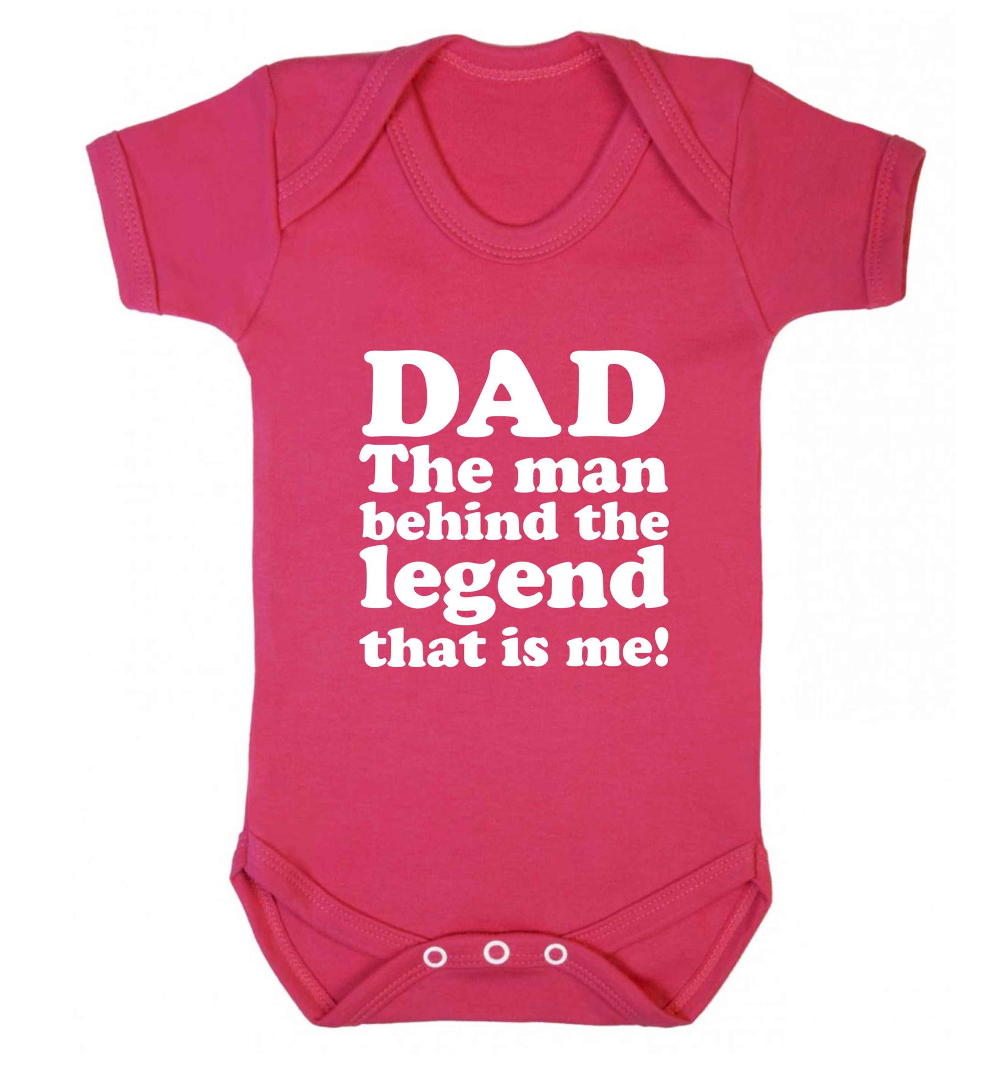 Dad the man behind the legend that is me baby vest dark pink 18-24 months