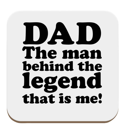 Dad the man behind the legend that is me set of four coasters