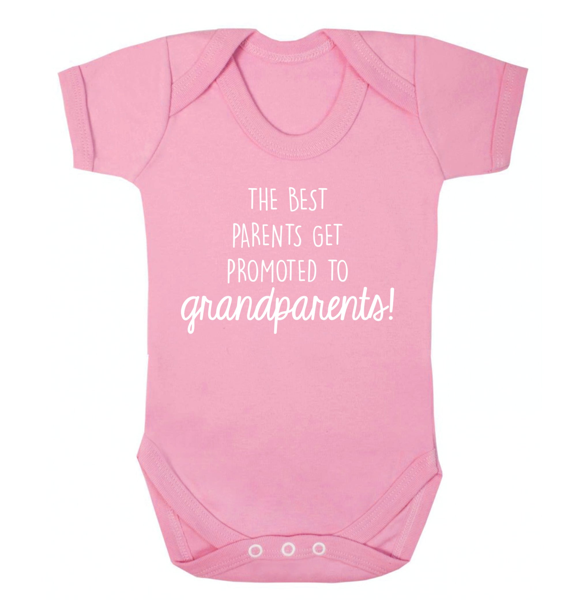 The best parents get promoted to grandparents Baby Vest pale pink 18-24 months