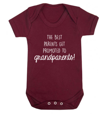 The best parents get promoted to grandparents Baby Vest maroon 18-24 months