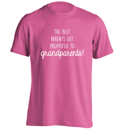 The best parents get promoted to grandparents adults unisex pink Tshirt 2XL
