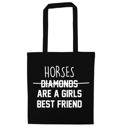 Horses are a girls best friend black tote bag
