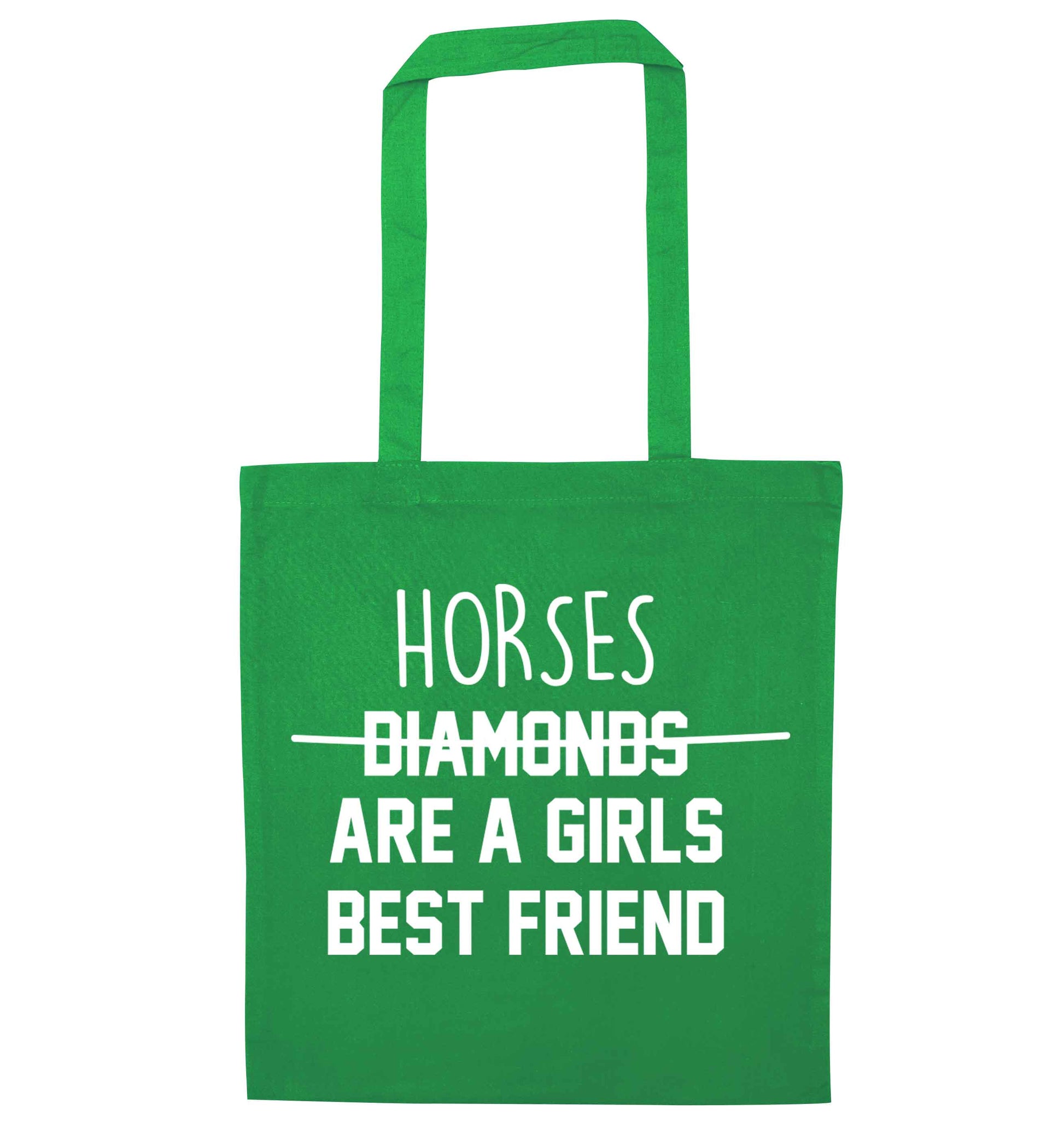 Horses are a girls best friend green tote bag