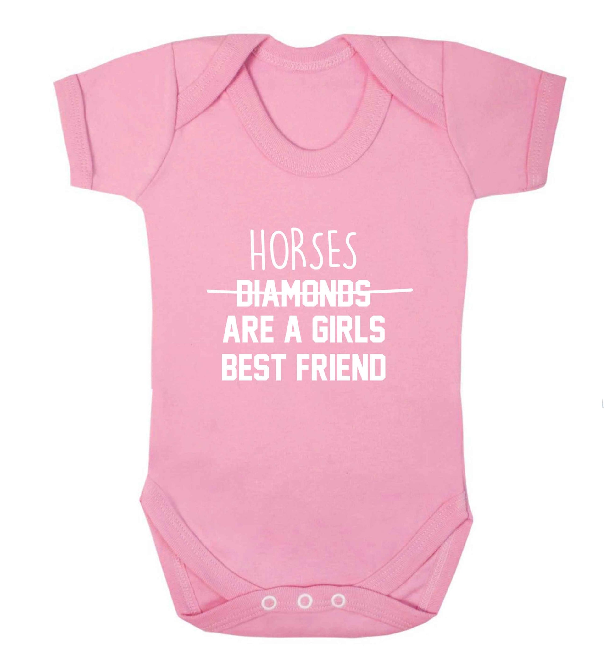 Horses are a girls best friend baby vest pale pink 18-24 months