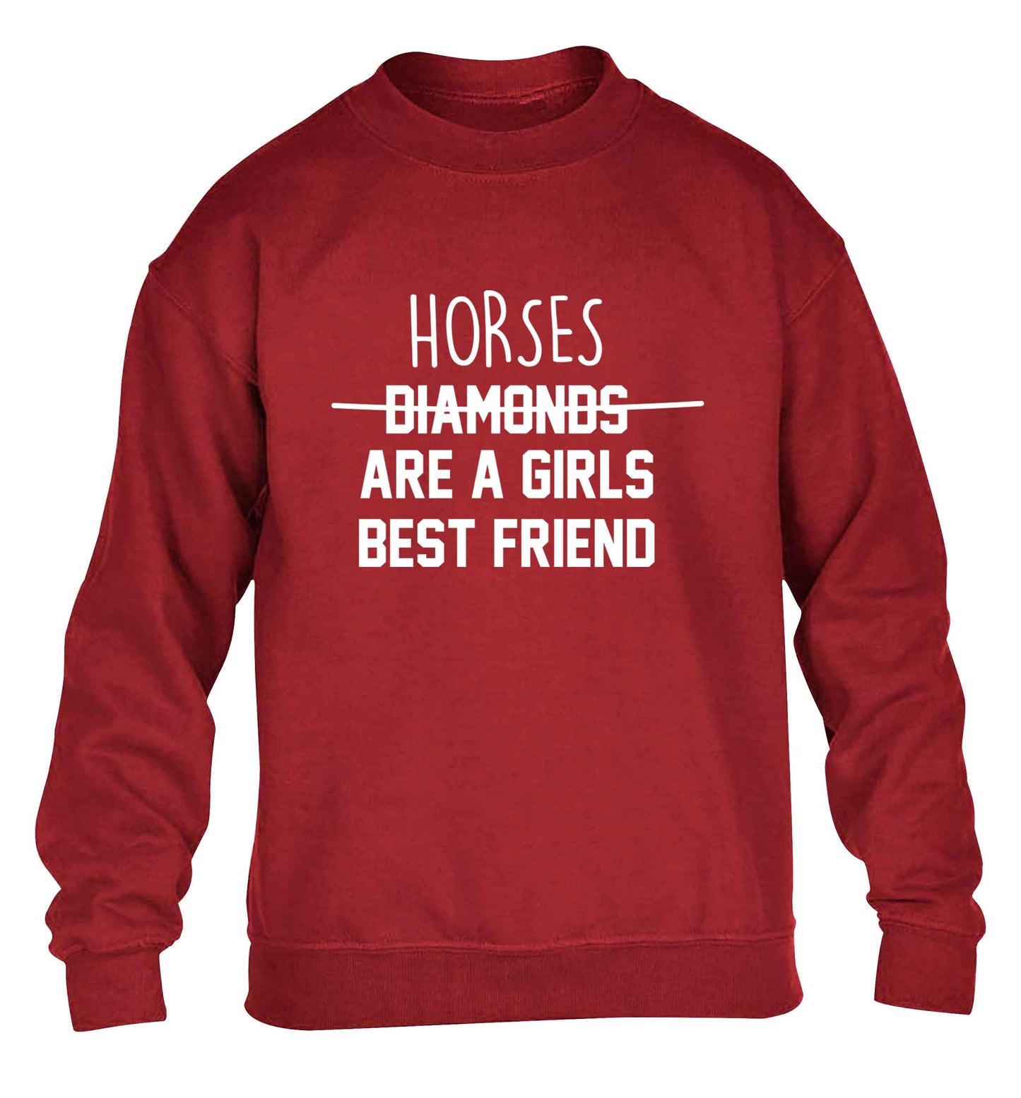 Horses are a girls best friend children's grey sweater 12-13 Years