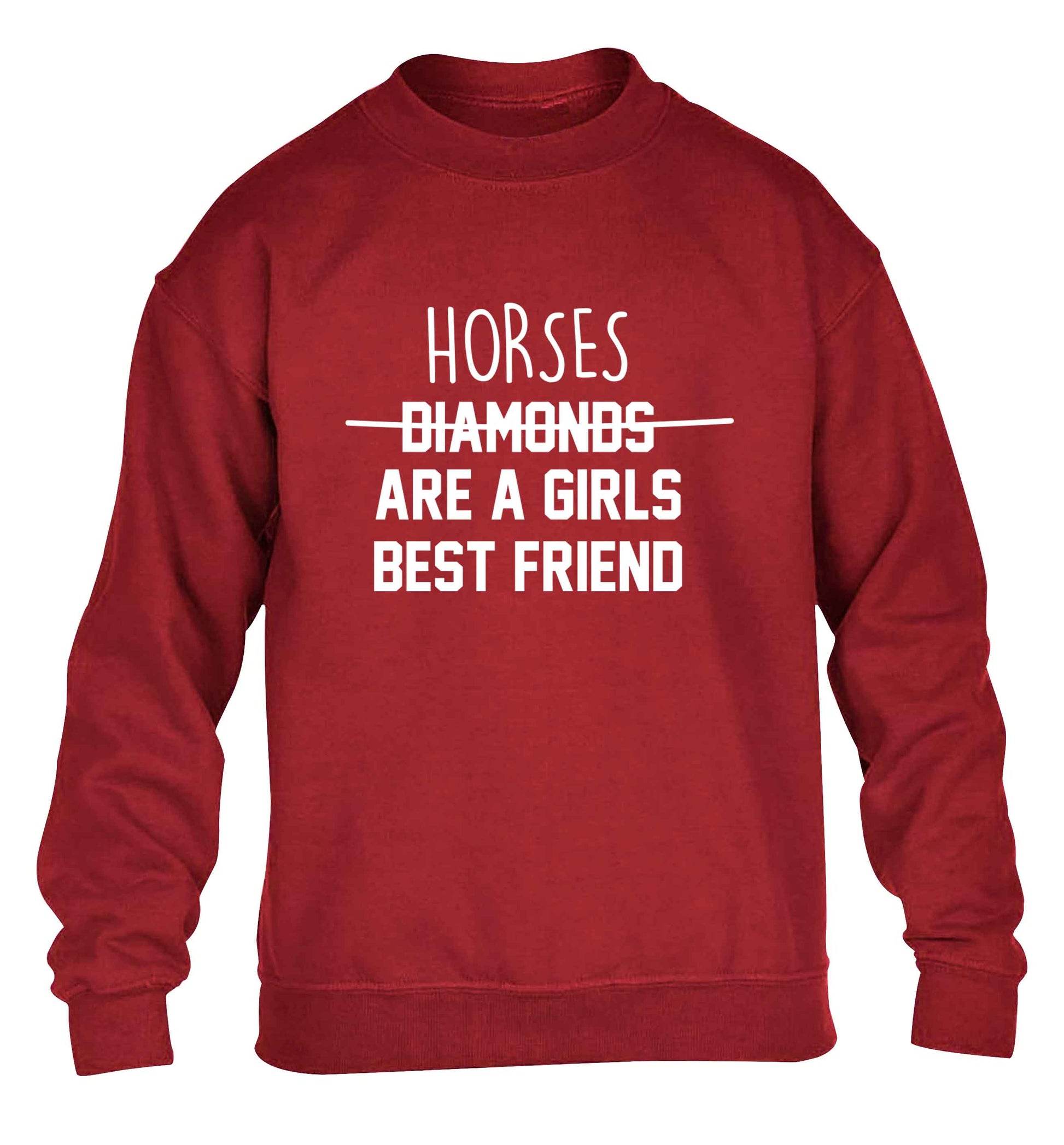Horses are a girls best friend children's grey sweater 12-13 Years