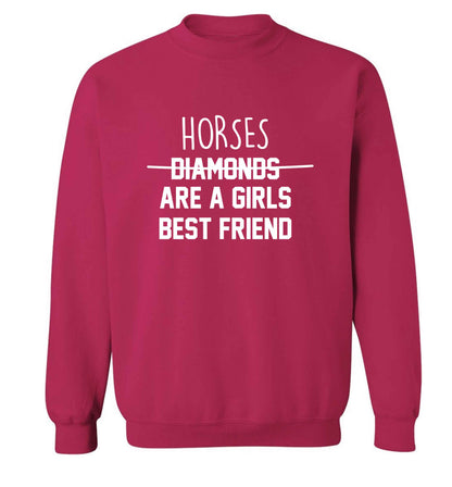 Horses are a girls best friend adult's unisex pink sweater 2XL