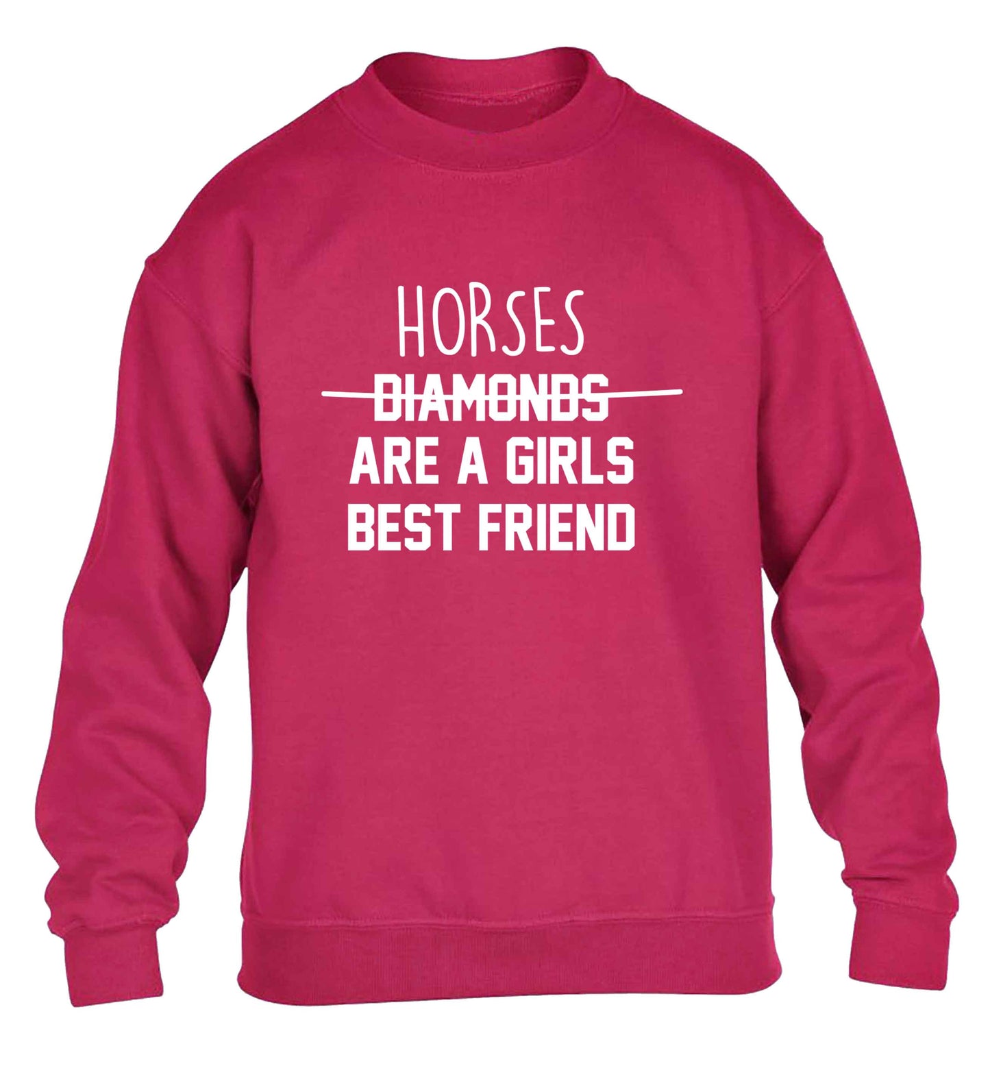 Horses are a girls best friend children's pink sweater 12-13 Years