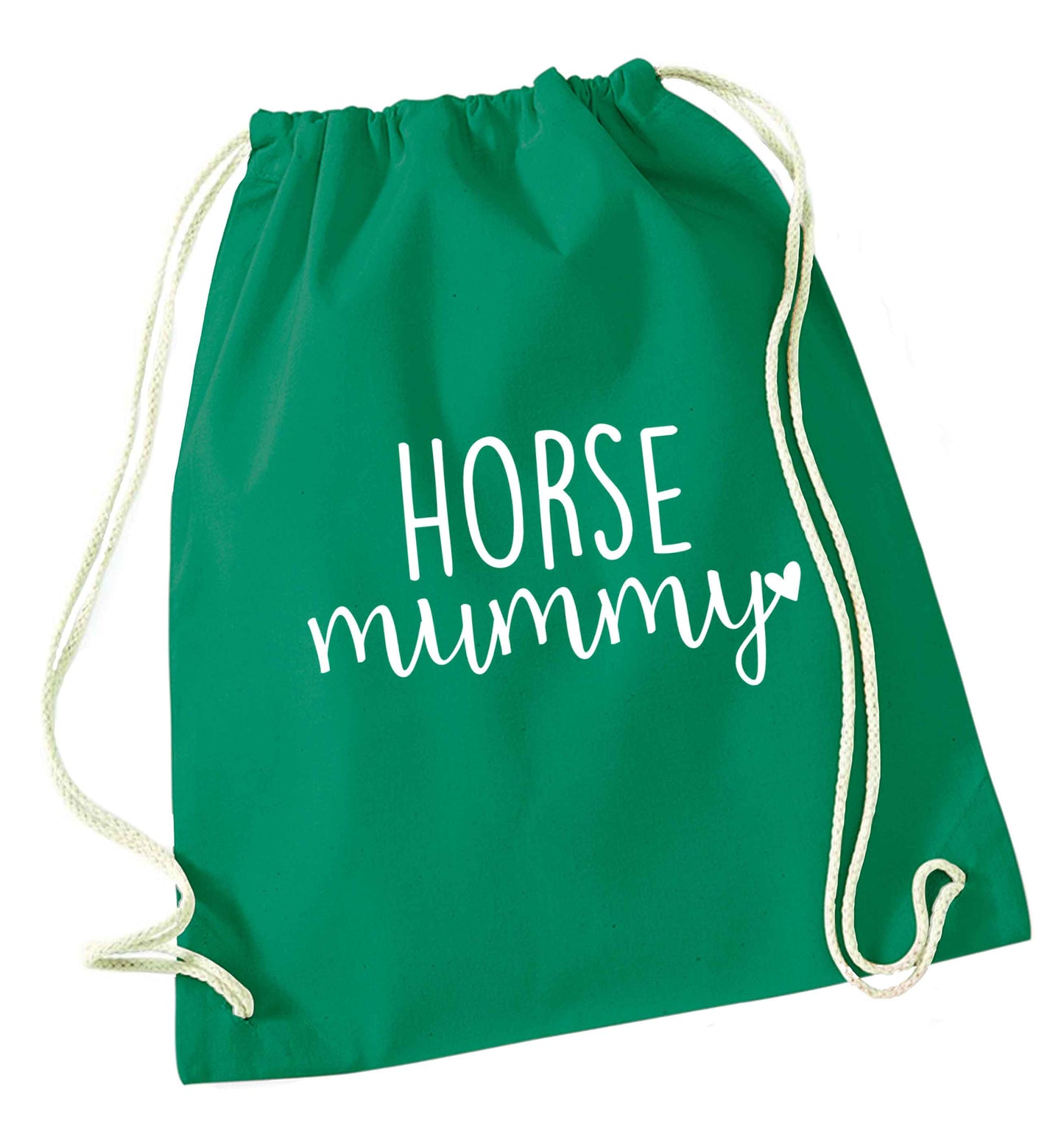 Horse mummy green drawstring bag