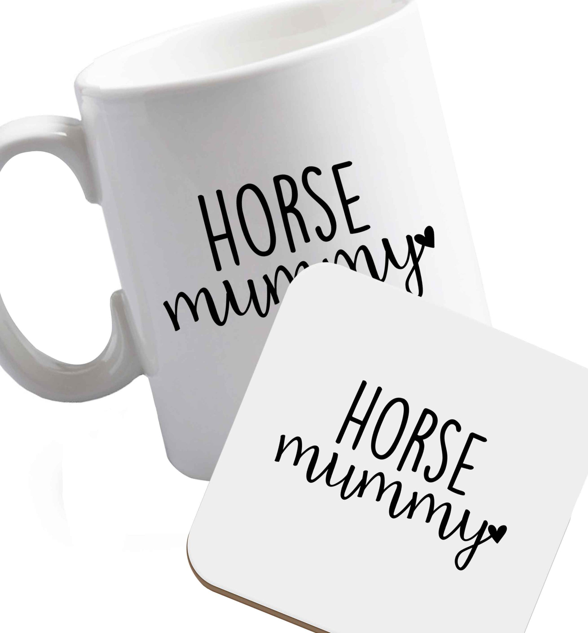 10 oz Favourite Type Pan Pancake ceramic mug and coaster set right handed