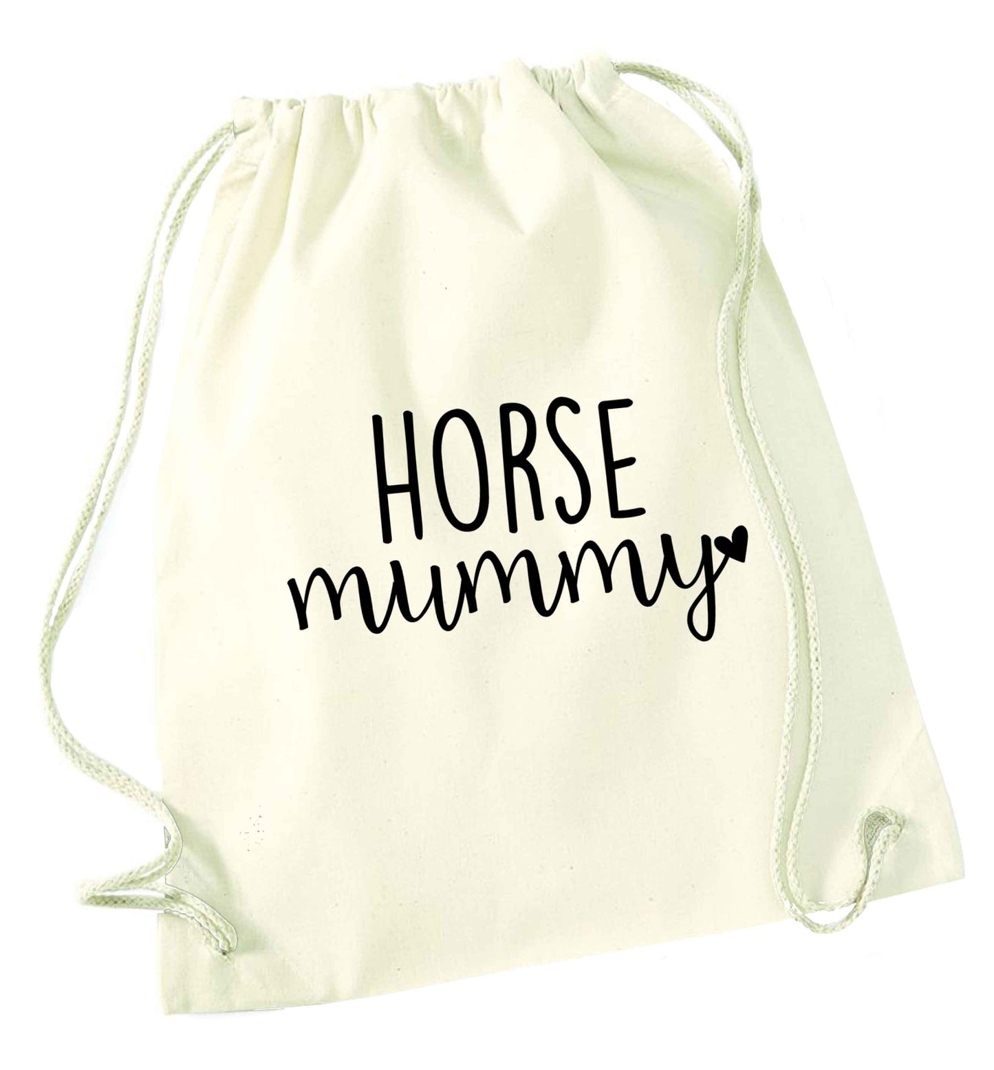 Horse mummy natural drawstring bag