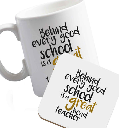 10 oz Favourite Type Pan Pancake ceramic mug and coaster set right handed