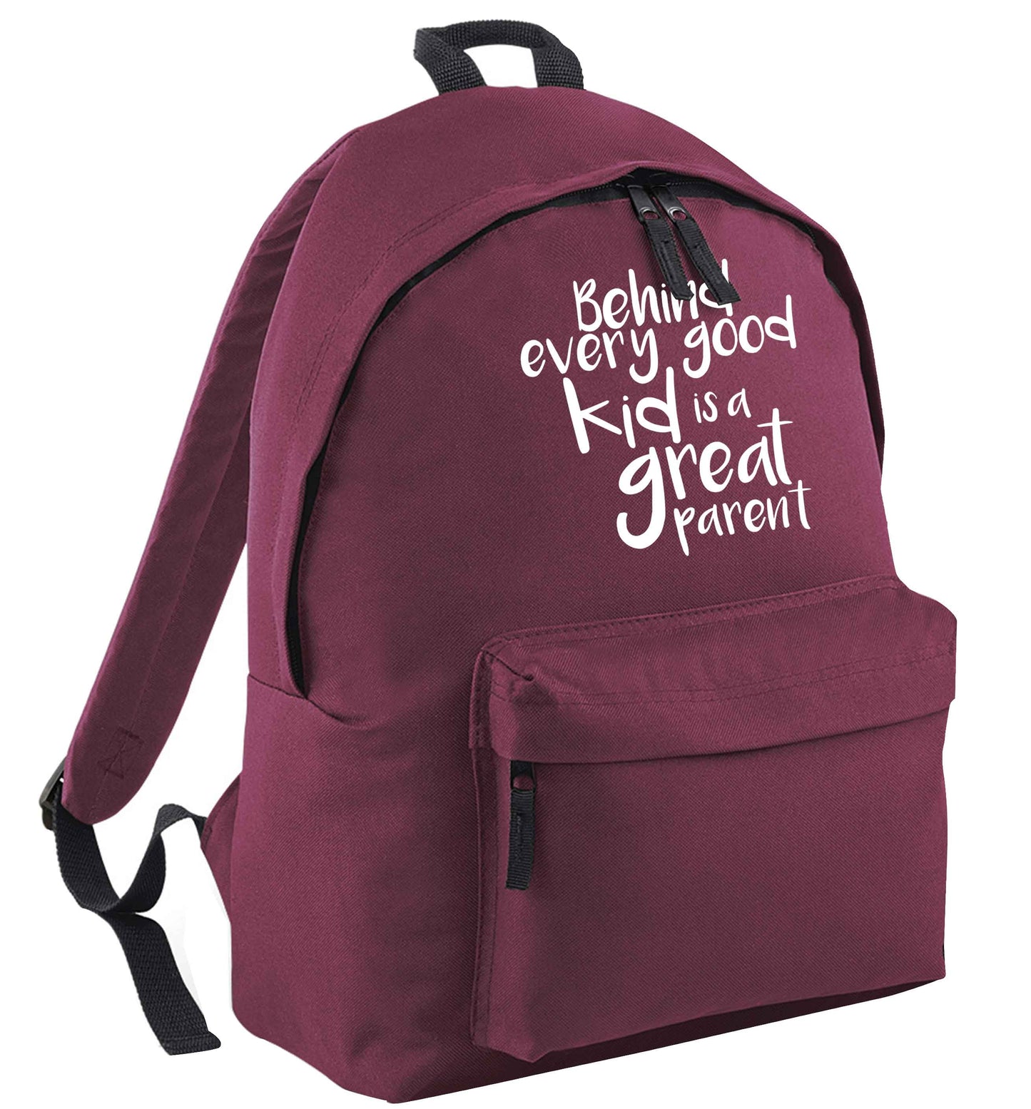 Behind every good kid is a great parent black adults backpack