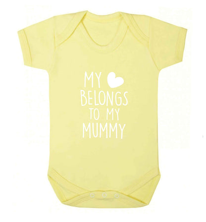 My heart belongs to my mummy baby vest pale yellow 18-24 months