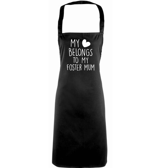 My heart belongs to my foster mum adults black apron