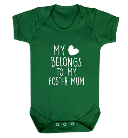 My heart belongs to my foster mum baby vest green 18-24 months