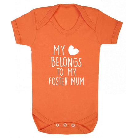 My heart belongs to my foster mum baby vest orange 18-24 months