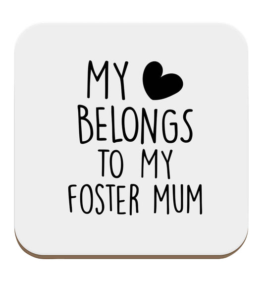 My heart belongs to my foster mum set of four coasters