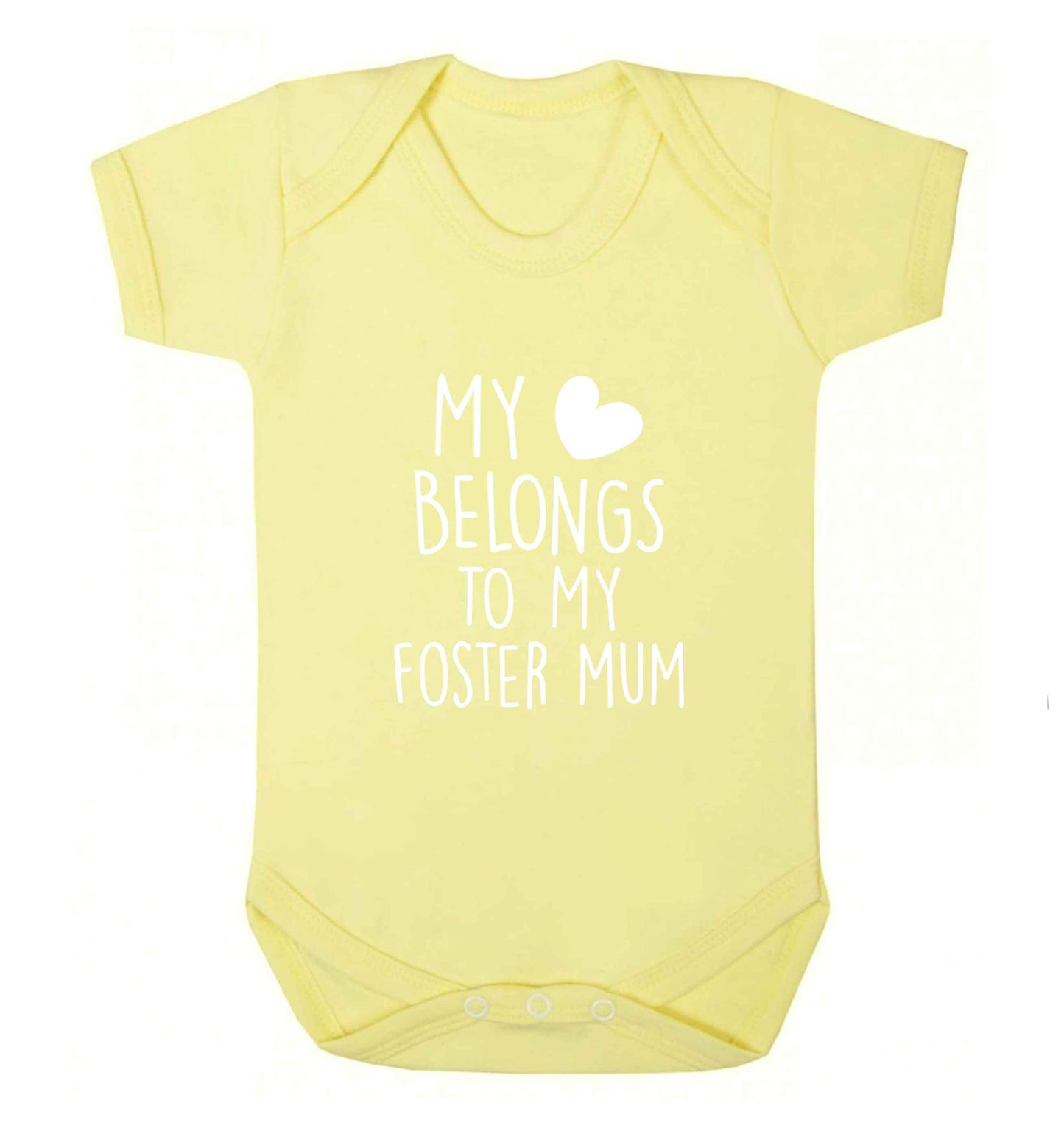My heart belongs to my foster mum baby vest pale yellow 18-24 months